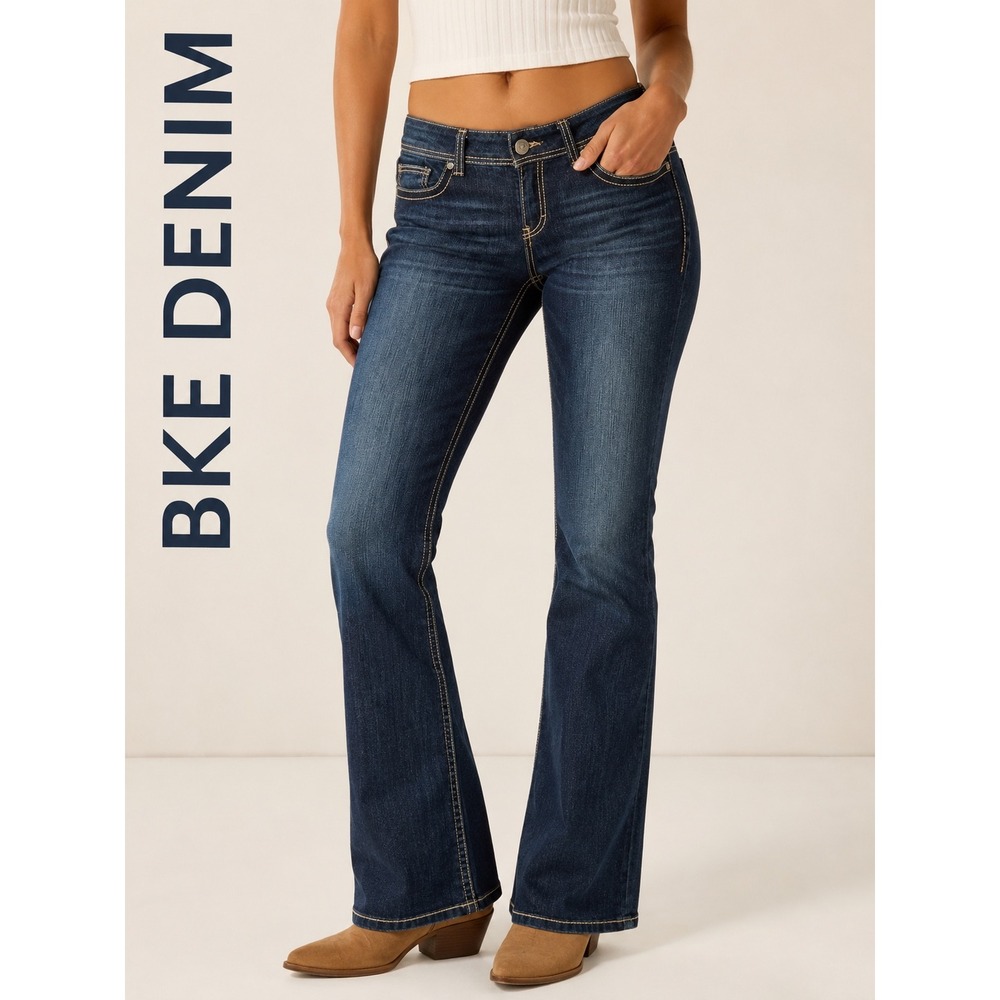 BKE Payton Bootcut Jeans 33 XL Curvy Fit Mid Rise Dark Wash Western NWT BPL2203